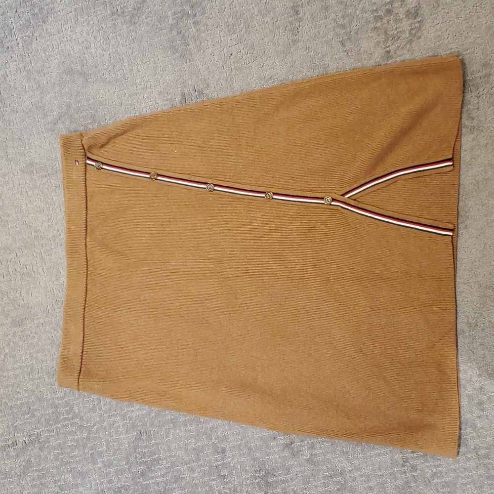 Tommy Hilfiger Tan Wool Blend Skirt